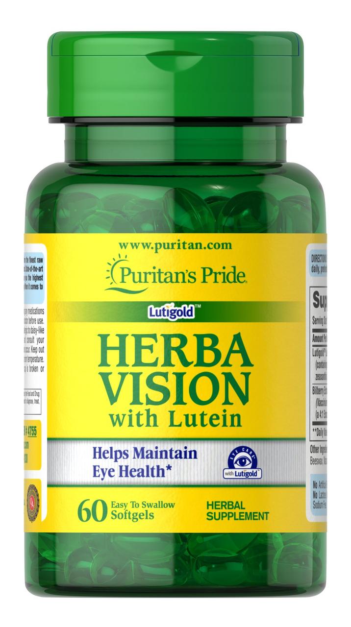 Лютеїн і чорниця для зору, Herbavision with Lutein and Bilberry, Puritan's Pride, 60 гелевих капсул