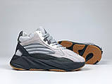 Жіночі зимові кросівки Adidas Yeezy Boost 700 замшеві молодіжні повсякденні бежеві чорні, фото 4