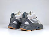 Жіночі зимові кросівки Adidas Yeezy Boost 700 замшеві молодіжні повсякденні бежеві чорні, фото 5