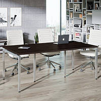Офісний прямокутний конференц стіл для залу нарад у стилі лофт Q-200 Венге Луїзіана Loft design