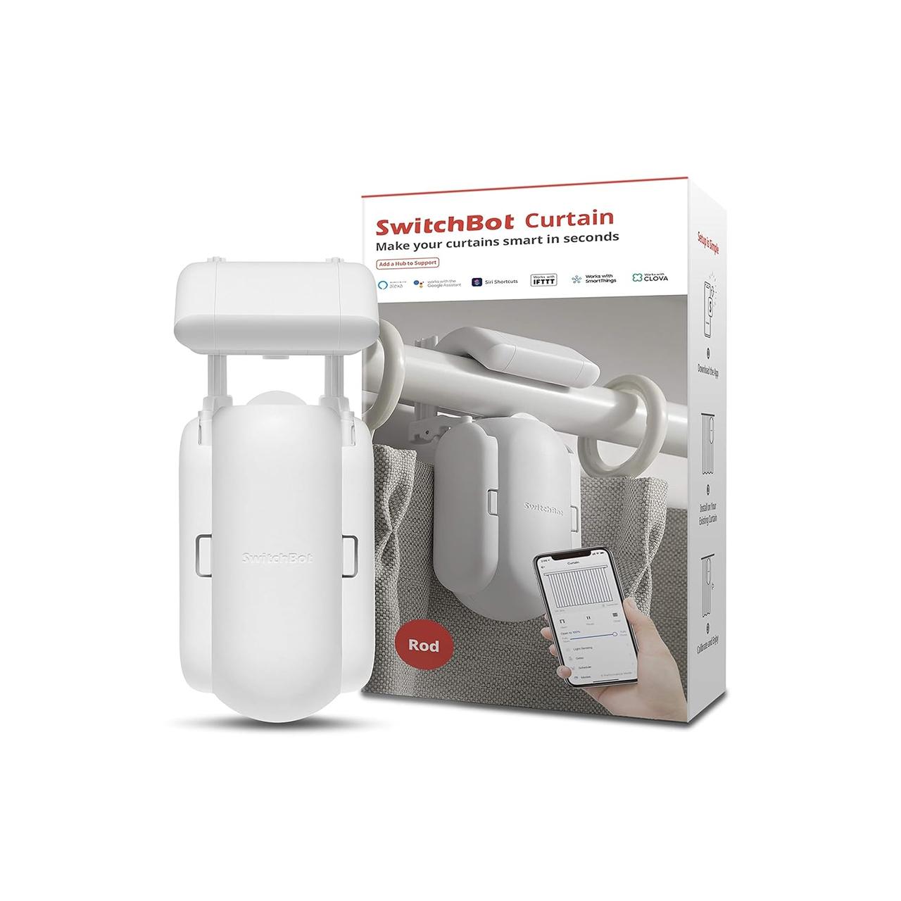 Робот для штор SwitchBot Curtain Rod. Двигун на карниз з автоматичним управлінням, таймер.
