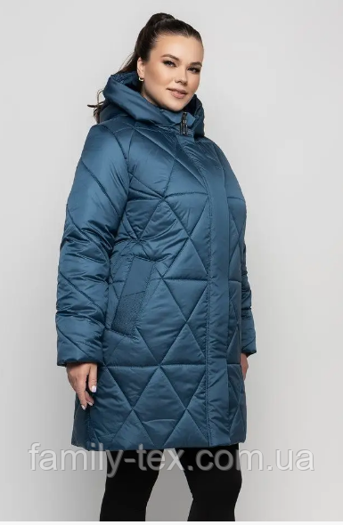 Жіночий пуховик великі розміри, розміри 56- 62, фото 1