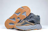 Жіночі зимові кросівки Adidas Yeezy Boost 700 шкіряні замшеві молодіжні сірі коричневі, фото 6