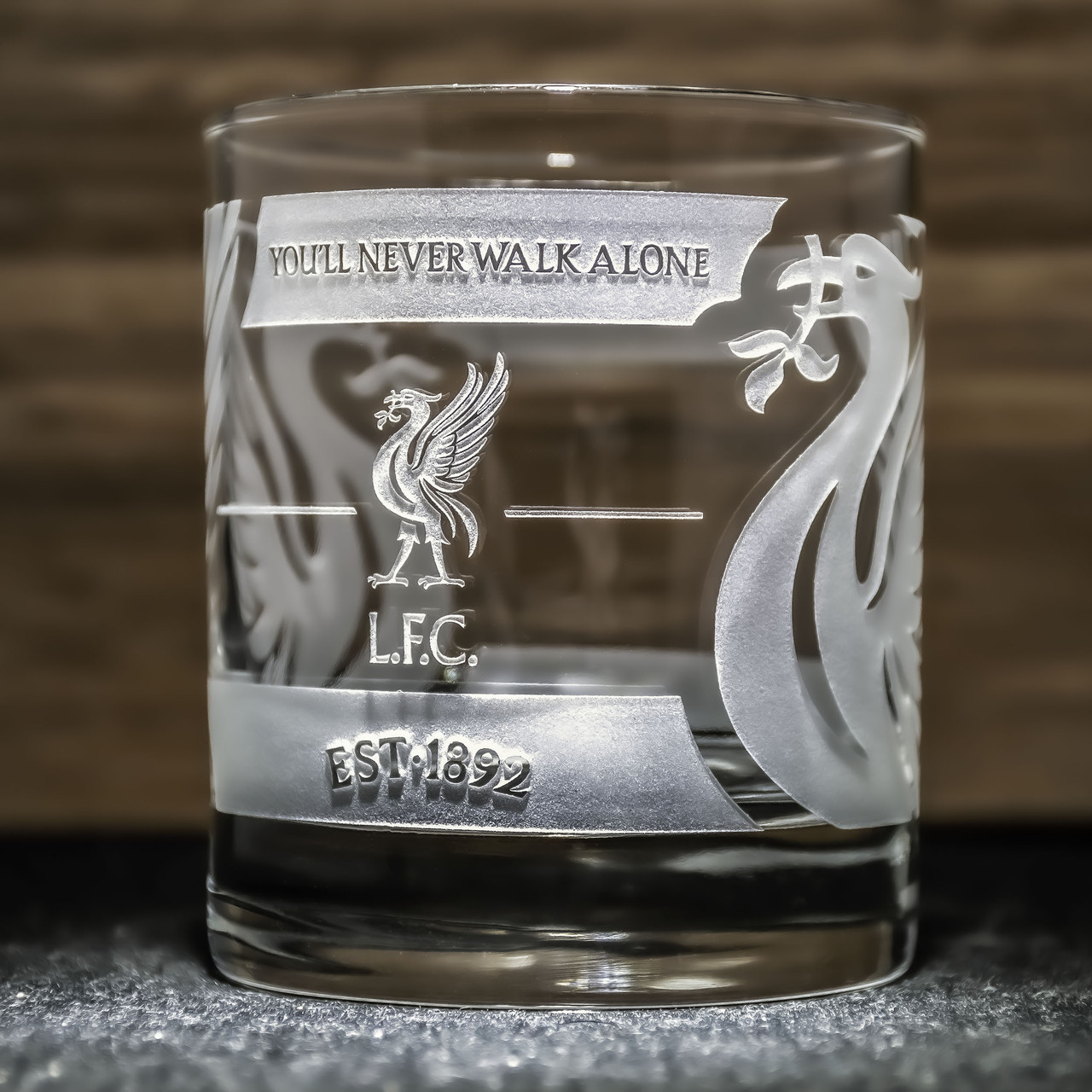 Склянка для віскі з гравіюванням ФК Ліверпуль  - FC Liverpool, прозорий SandDecor
