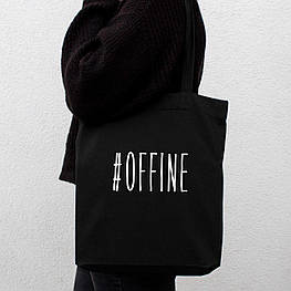 Екосумка "#offine", Чорний, англійська