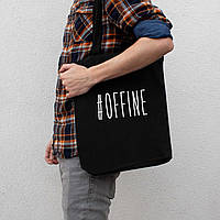 Екосумка "#offine", Чорний, Black, англійська, фото 2