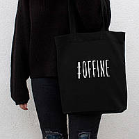 Екосумка "#offine", Чорний, Black, англійська, фото 3
