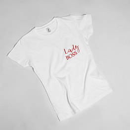 Футболка "Lady Boss" жіноча, Білий, L, англійська