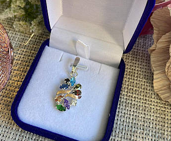 Срібна підвіска з пластинами золота