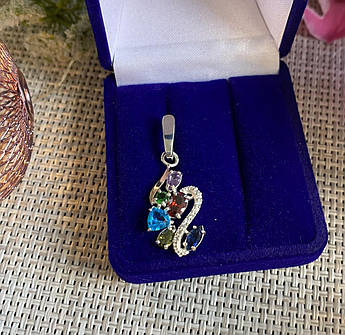 Срібна підвіска з пластинами золота