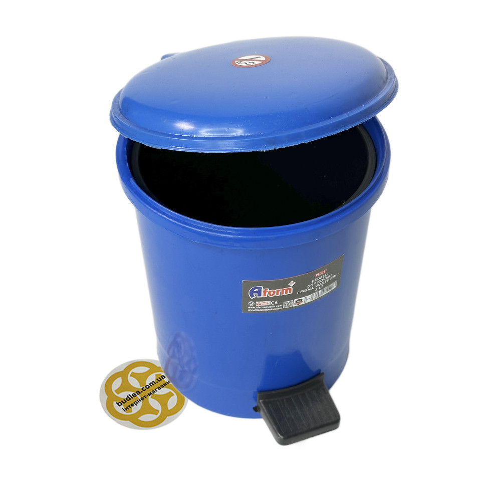 Сміттєве пластикове відро з педаллю на 3Л, синій Afacan Plastik