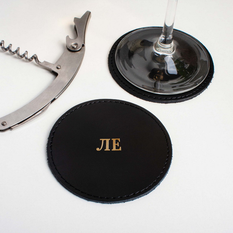 Підставка шкіряна "Panther" з тисненням, золотое, золоте, фото 1