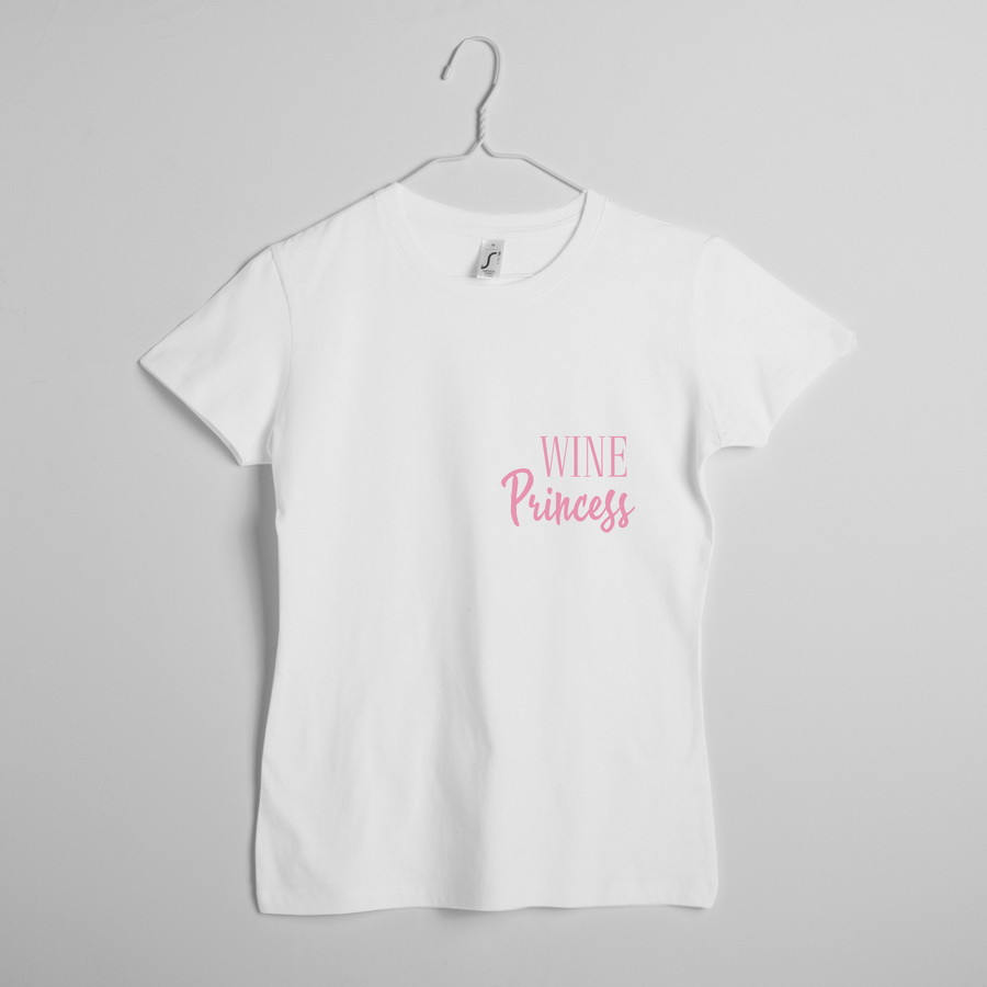 Футболка "Wine princess" жіноча, Білий, L, White, англійська, фото 1