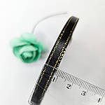 Стрічка з золотим люрексом, 0.9 см чорна, фото 3