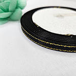 Стрічка з золотим люрексом, 0.9 см чорна, фото 2