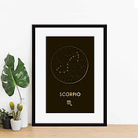 Постер "Зодиак: Скорпион" фольгированный А3, gold-white, gold-white, англійська aiw2636 gold-black