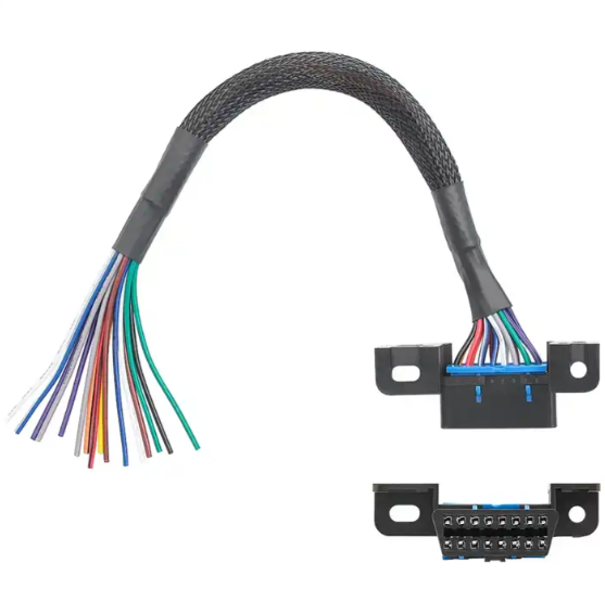 Універсальний 16-pin OBD2 "мама" джгут із дротами в обплетенні