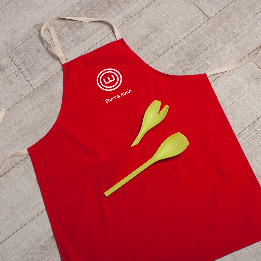Фартух "Шеф" персоналізований, Червоний, Red, фото 1