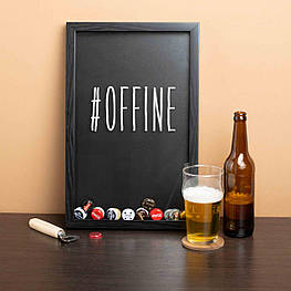 Рамка копілка "#offine" для кришок, Чорний, англійська