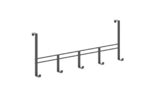 Вішалка з 5 гачками 38х15 см чорна, покриття Touch-Therm METALTEX