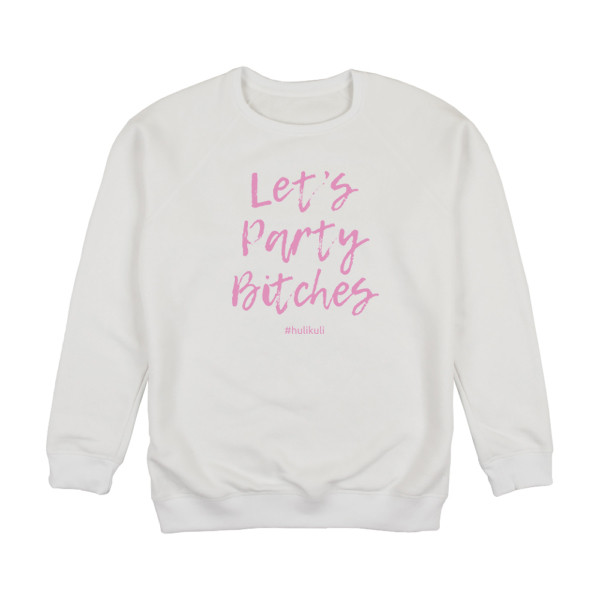 Світшот жіночий "Let’s Party Bi*ches" білий, Білий, L, White, англійська, фото 1