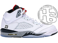 Мужские кроссовки Air Jordan 5 Retro White Cement (c мехом) 136027-104 43
