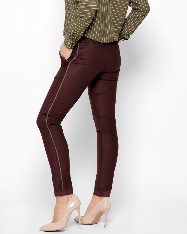 Однотонные брюки женские из плотной стрейчевой ткани BR-4083-19 - фото 4 - id-p2015673019
