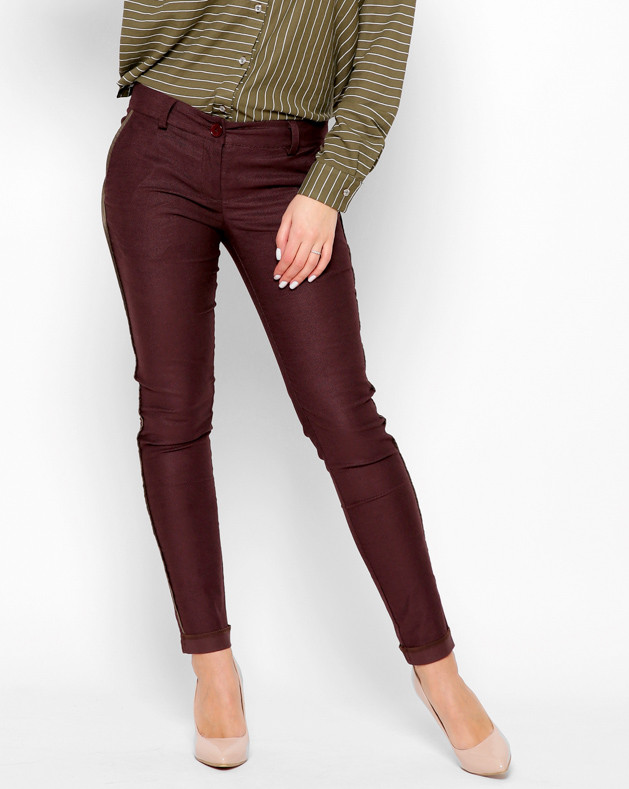 Однотонные брюки женские из плотной стрейчевой ткани BR-4083-19 - фото 5 - id-p2015673019