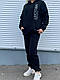 Спортивний жіночий теплий стильний костюм чорний - фото 1 - id-p1121409292