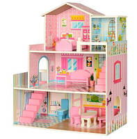 KMMD2251 Деревянная игрушка Домик 3 этажа, 60,5-70-24,5см, мебель, в коробке 36,5-61-8см