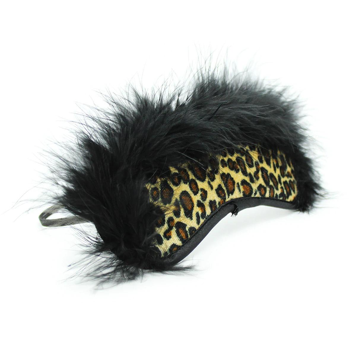 Маска на очі з хутром Flocky blindfold leopard, фото 1