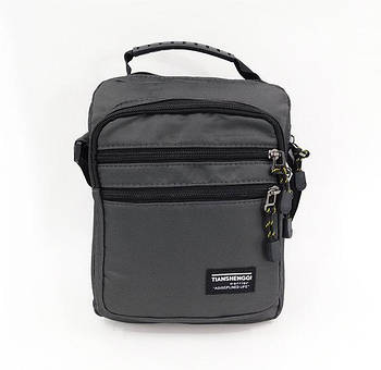 Чоловіча сумка спортивна на блискавці з кишенями та довгим ремінцем 20*24.5 см у різних кольорах Cans