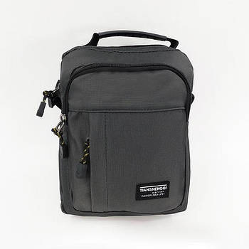 Чоловіча сумка спортивна на блискавці з кишенями та довгим ремінцем 20*24.5 см у різних кольорах Cans