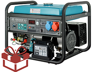 Бензиновий генератор Konner&Sohnen KS 10000E-1/3 з електростартом та синхронним альтернатором, 8 кВт, відкритого типу, (284)
