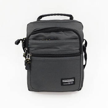 Чоловіча сумка спортивна на блискавці з кишенями та довгим ремінцем 20*24.5 см у різних кольорах Cans