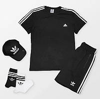 Чоловічий літній костюм adidas чорний Хит!