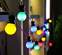 Уличная гирлянда Разноцветный 5 метров 10 ламп, Гирлянда с шарами, Гирлянда светодиодная