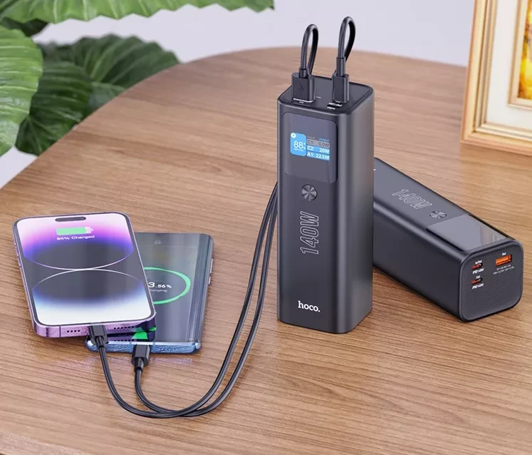 Універсальна мобільна батарея Hoco Q17 Electric PD140W 25000mAh Black