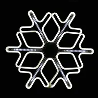 Светодиодная неоновая снежинка 40 х 40 см с динамическим движением, холодный белый