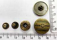 Кнопка для одежды 19 мм оксид бронза