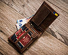 Чоловіче шкіряне портмоне коричневе Peterson у подарунковому пакованні, фото 6