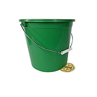 Якісне відро з ручкою для сміття 10Л, зелений пластик Afacan Plastik, фото 4