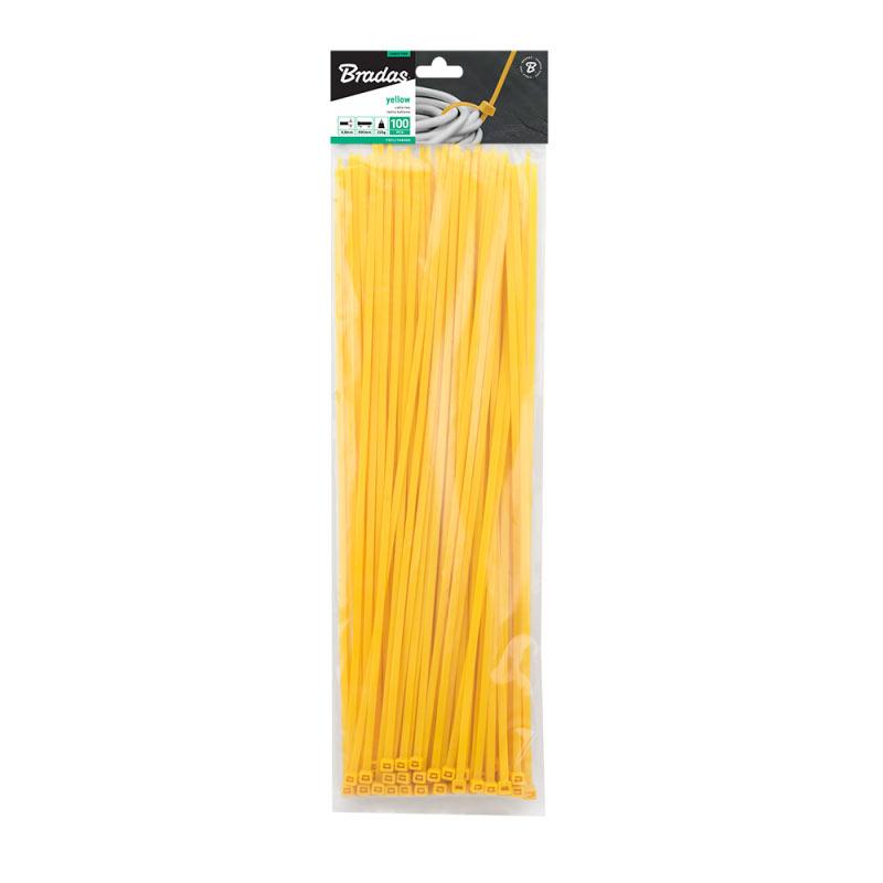 Стяжки кабельні пластикові 4,8x350мм, 100 шт. YELLOW, TSYL1148350, фото 1