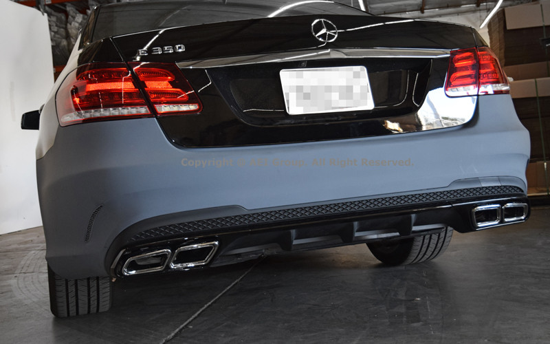 Дифузор Mercedes W212 (13-16) тюнінг обвіс стиль E63 AMG (чорний)