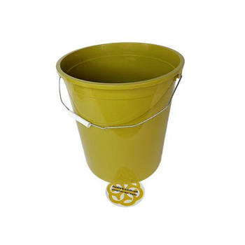 Ємність для сміття з ручкою 10Л, жовтий пластик Afacan Plastik