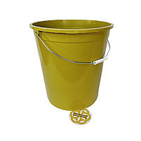 Ємність для сміття з ручкою 10Л, жовтий пластик Afacan Plastik, фото 4