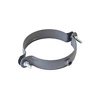 Євро Хомут труби d100 мм ГРАФІТ RAL 7024 текстура