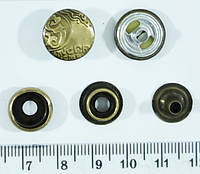 Кнопка для одежды 15 мм бронза