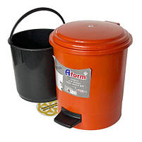Пластиковий бак для сміття з педаллю 12Л, помаранчевий Afacan Plastik, фото 6