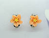 Сережки кліпси дитячі для вух без пробивання квітка Помаранчевий  Жасмин, фото 3